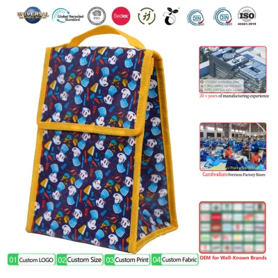 Sac Isotherme Manufacturer Custom Reusable Lamination Foldable Non Woven Insulated Lunch Cooler Bag with Handle for Food