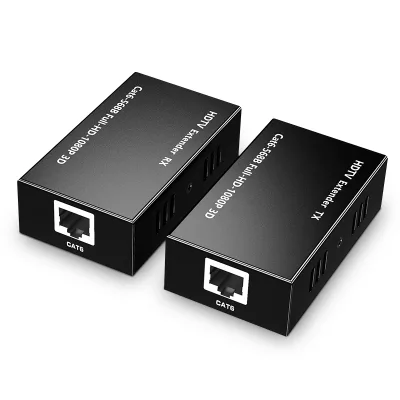 Metal HDTV Extender 60m (197ft) Over CAT5e/CAT6 Ethernet Cable 1080P 3D HDTV Transmitter and Receiver Kit