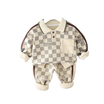 Spring New Children's Cotton Suit O-Neck  with Button Decoration Warm for Boys and Girls for Autumn and Winter