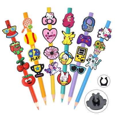 MIX 100 different DIY Charms Pencil Toppers Lovely Pencil Clips,Bulk Pen Toppers Charm Accessories