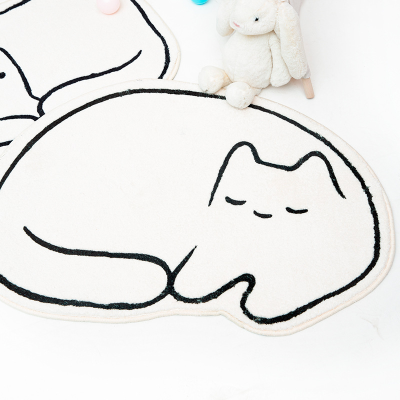 Irregular Cat Doormat Non Slip Fuzzy Rug Kids Cute Floor Mat Area Rugs Baby Play Mat