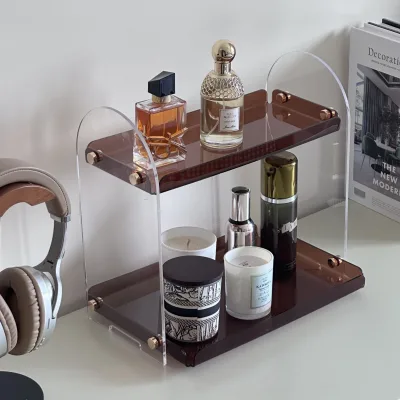 Modern Multifunction Acrylic Perfume & Makeup Organizer Desktop Cosmetic Storage Rack Display Rack