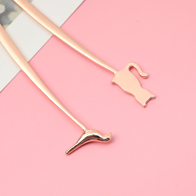Metal Bookmark Tassel Book Clip Pagination Mark Student Gift Stationery School Cat Bird Shape Bookmark