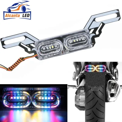 12V RGB LED License Plate Warning Light Daytime Running Car Motorcycle Brake Lamp 6000k Color Temperature Flash Stop Light