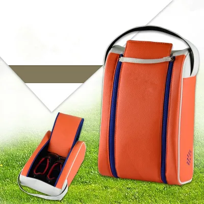 Breathable Premium Leather Golf Shoe Bag with Custom logo