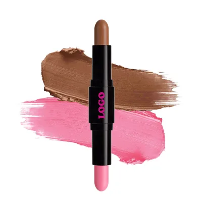 Private Label Waterproof Vegan Blush Stick Highlighter Long Lasting 2in1 Makeup Highlight Blush Stick