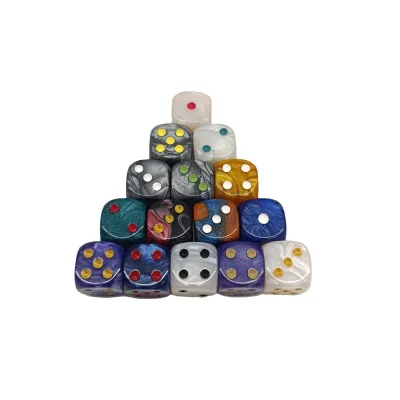 Custom Marble Pearlized Acrylic and Resin D6 Game Dice 16mm - Dice for DND, Tabletop Games & Events