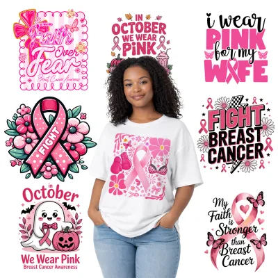 Factory Artwork Faux 3D Jesus Faith Dtf Transfers Black Women Ready To Press Healthcare Fight Breast Cancer Dtf Transfers