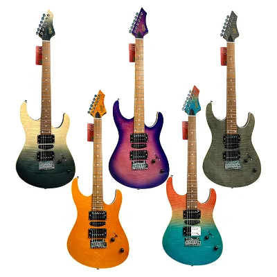 Popular Design OEM tiger Maple Electric Guitar Mahogany Body OEM Glossy Varnish Multiple Color Options guitarra electrica
