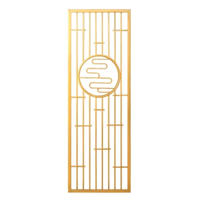 Custom Stainless Steel LED Lamp With Partition Screen Door Porch Checkered Hollow-out Decorative Metal Grille