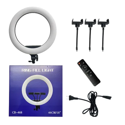 Selfie Photography Lighting Dimmable Ring Lamp Kit Makeup Video 18 Inch Clip on for YouTube TIK TOK