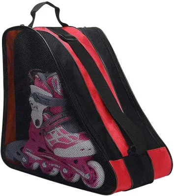 Oxford Ice Skate Bag Roller Skate Bag Breathable Skating Shoes Storage Bag with Adjustable Shoulder Strap