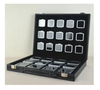 GP Display Jewelry Metal Box for Loose Diamond Gemstones Show case Storage Box Holder with Clasp Lock Gift Packing Wholesale