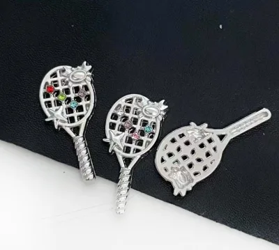 DN Designer Fla Back Metal Racket Trendy Junk Phone Case Decoration Charms Lurxry Craft Diy Junk Phone case Charms