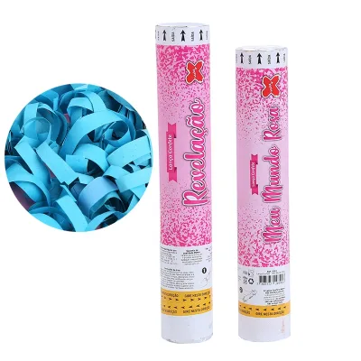 Fashionable Safe Harmless Biodegradable Blue Long Color Paper Strip Pink Confetti Cannon