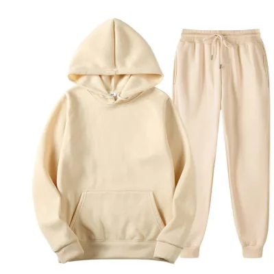 Custom Logo Tracksuit Two Pieces Set Men Women Sweatsuit High Quality Pullover Hoodie & Joggers Unisex Jogging Suit