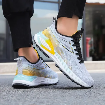Boys Girls Sneakers Casual Shoes Breathable Knit Fabric Soft Upper Chinese Factory Directly Sale