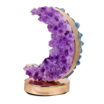 Natural Gemstone Crystal Lamp Healing SemiPrecious Stone Lamp Light