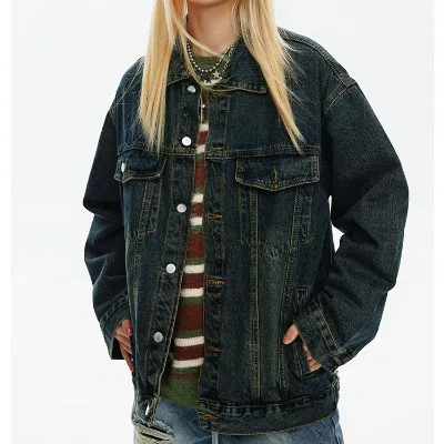 High Quality Plain Color Boys Jacket Casual Style Denim Jacket Men