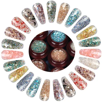 Uv Gel Nails Manufacturers CCO Professional Custom Glitter Gel Colored Ore Gel