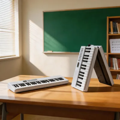 Plastic Folding Electronic Organ Keyboard Velocity Piano Keyboard Synthesizer 61 Keys Digital Keyboard for Beginners