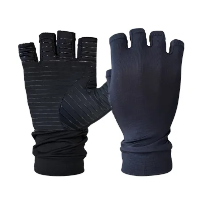Copper Gloves Half Finger Compression Arthritis Pressure Fitness Hand Gloves Anti-slip Rehabilitation Training Care Gloves
