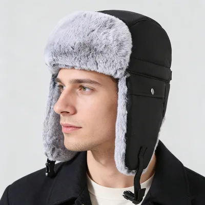 Fashionable Motorcycle Driving Hunting Cap Winter Warm Men Fur Trapper Hat