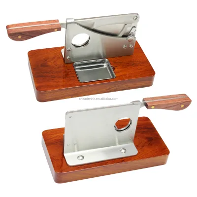 Luxury Design 2024 Popular Rosewood Base Cigar Cutter sharp Blade Desktop Cigar Cutter