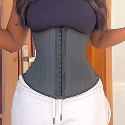Body Women's 25 Steel Bones Latex Waist Cinchers Firm Control Anti-Bacterial Thick Shapewear Slimming Belly Modeling Strap