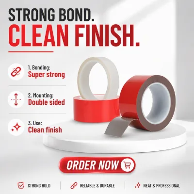 Heavy Duty Double Sided Acrylic Foam Tape High Tack, Multi-Use for Indoor & Outdoor Mounting