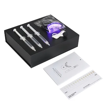 Private Label South North United Stated Whitening Kit USB Blue Red Light, 3X3ml Gel, 6%HP, 22%CP , PAP & Peroxide Whitening Gel