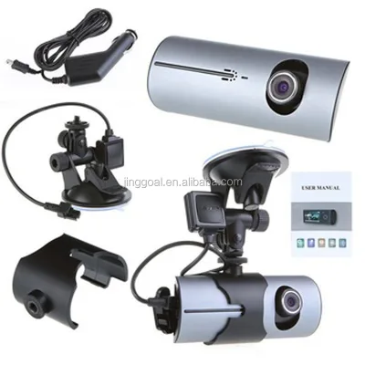 Dual Camera Car DVR R300 with GPS Module G-Sensor 2.7" Inch LCD X3000 Cam Digital Video Recorder Camcorder Cycle Recording