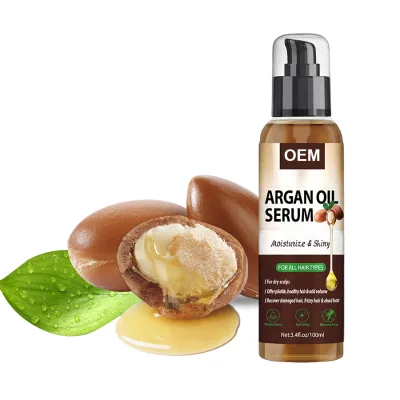 Organic Argan Oil Hair Serum-Moisturizing Anti-Frizz Smoothing Nourishing Repair Styling Private Label