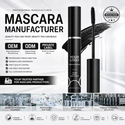 OEM ODM Private Label Mascara That Lengthens Eyelashes Wholesale Custom logo Black Mascara Organic Mascara Natural Volume