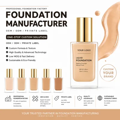 High Quality Customized Private Label Natural Even Skin Tone Sensitive Oil-Control Waterproof Moisturizing Colorful Foundation