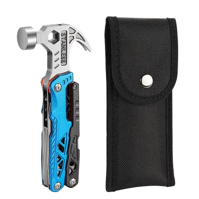 Outdoor Claw Hammer Multifunctional Folding Nail Hammer Pliers Camping Combination Tool Stainless Steel High-Carbon Steel