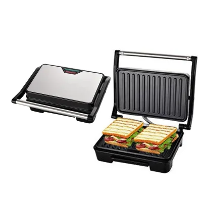 2-in-1 Electric Steak Machine Sandwich Maker Non Stick Multifunctional Breakfast Machine with LED Indicator Lights Adjustable