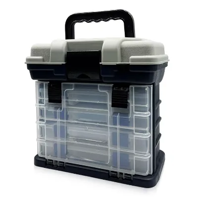 Portable 4-Layer ABS Fishing Tackle Box with Handle for Storage of Fishing Lures & Accessories