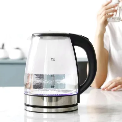 High  Speed Boil Water Electric Kettle 220V Coffee & Tea Kettle Borosilicate Hot Water Kettle Auto Shut-Off 2L