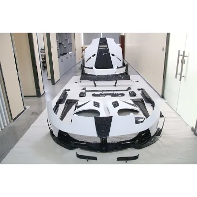 High Quality Forged Dry Carbon Fiber MS Style Bumpers Fender Side Skirt Hood Rear Wing for ferrari 812 Convertible Car