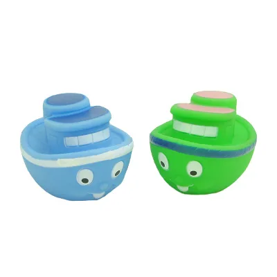 Custom Hot Sell Soft PVC Spray Water Boat Bath Toys Squirt Toys Floating Operate Boat Bath Toy for Kids