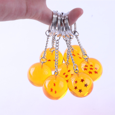 High Quality Anime Dragon Ball Crystal Ball Resin Keychain 1-7 Star Dragon Ball Cosplay Keyring Pendant Gift for Kids Fans