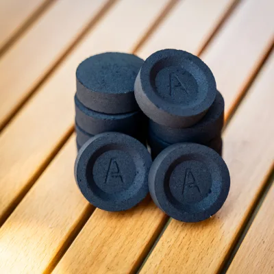 High Quality 33mm Alpha ,100pcs,Hookah Charcoal Provides Long Burning, Stable Heat and Clean Smoke.