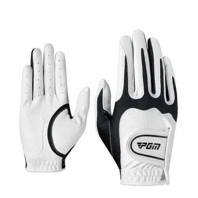 Menpu Custom Logo Sports Gloves Abrasion Resistant Non-Slip Elastic Breathable PU Cabretta Leather Right Left Hand Plaid Golf