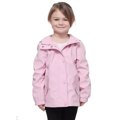 Little and Big Girl Waterproof Rain Coat Rubberized Jacket