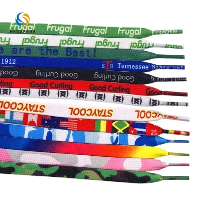 Wholesale Colorful Funny Charm Shoelaces Heat Transfer Printed Laces for Sports Sneakers Custom