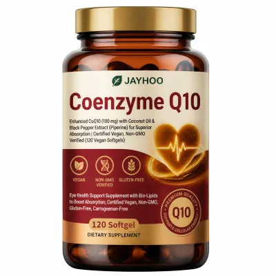 JAYHOO Coenzyme Q10 100mg with Coconut Oil and Piperine Non-GMO Gluten-Free 120 Vegan Softgels Support Health and Energy