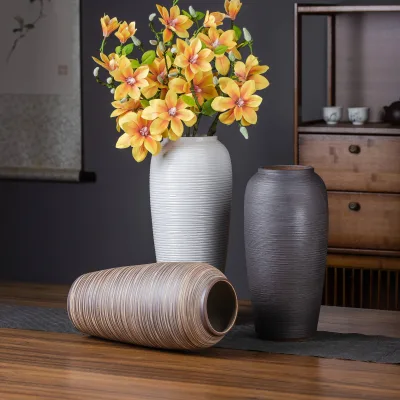 Wholesale Popular New Arrivals Vase Flower Modern Black Round Ceramic Vases for Home Decor