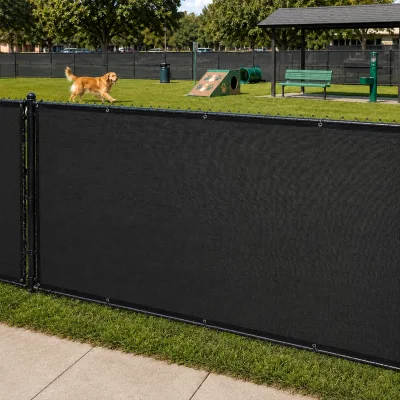 Kennel-Grade Privacy Fence Screen Heavy Duty HDPE Pet Resistant Mesh Black Eco-Friendly for Dog Run Backyard Enclosure