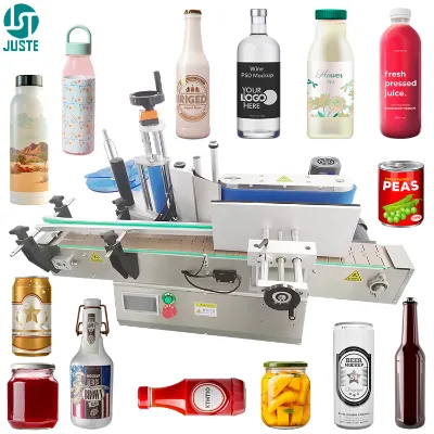 Automatic Tabletop Label Applicator 360 Security Circle Labeling Machine for Essential Deli Cooking Oil Round Capsule Containers